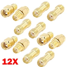12x For SMA Adapter Male to Female Connector Coaxial Converter Plug For RF NEW