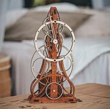 New Gift Skeleton Clock Designer Mad Clockmaker Handmade Wooden Constructor Art 