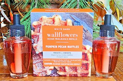 2Pc~NEW  FALL~  PUMPKIN PECAN WAFFLES Bath Body Work WALLFLOWERS~SHIP FREE!