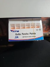 Dental Htm Gutta Percha Points 15/.04 . 60 Points Per BOX.