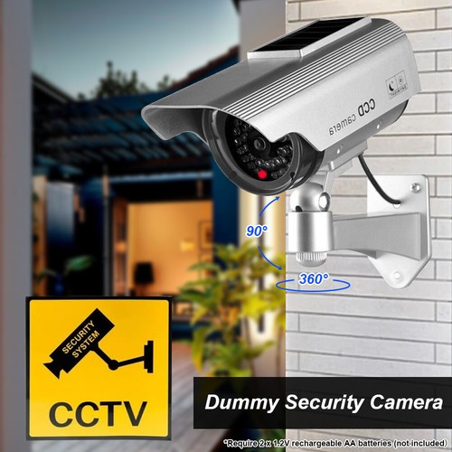 2X Outdoor Street Waterproof Solar Security Fake Camera Flashing LED Light IP65 - Picture 7 of 13
