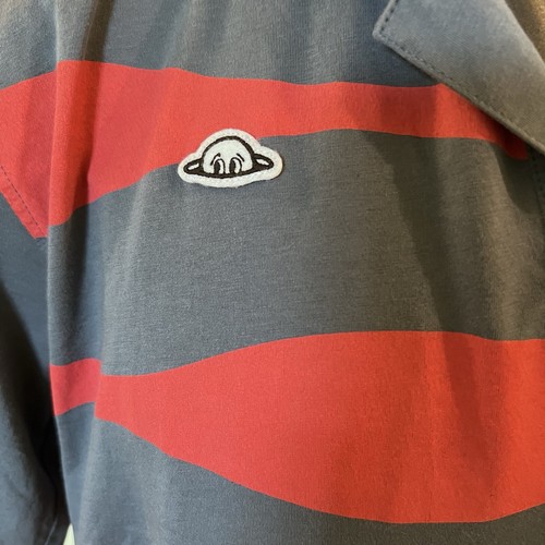 New Radmor Shirt Mens Large Golf Polo Crosby Reverb Blue Red Striped Pima - Picture 3 of 10
