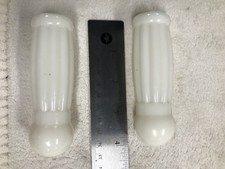 Off White Girls Bicycle GRIPS Ball End SCHWINN ELGIN DAYTON SHELBY FOX GRIPS