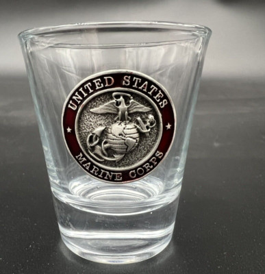 United States Marine Corps USMC Pewter Eagle Globe and Anchor Shot Glass
