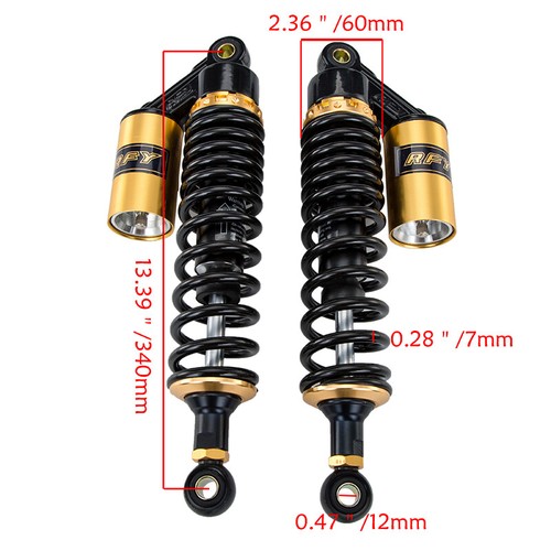 340mm 13.5" Motorcycle Rear Shock Absorbers Brake Suspension Damper For Honda - Foto 3 di 12