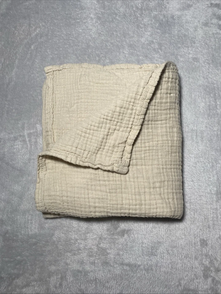 CottCare Baby Muslin Swaddle Blanket Solid Tan Brown Soft Cotton Lovey 40"x40" — 第 2/4 张图片