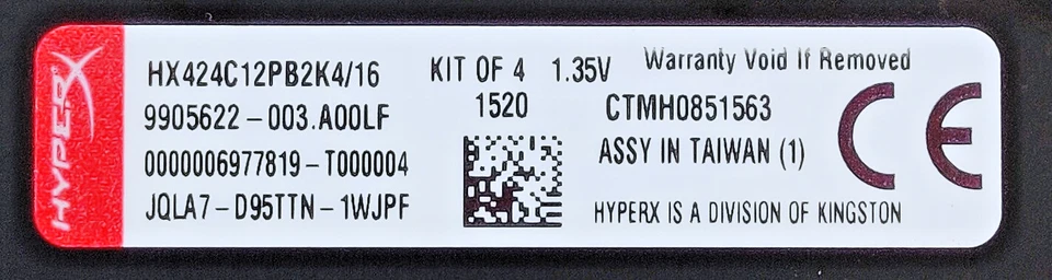 HyperX Predator 16GB Kit DDR4 4x4GB 2400Mhz (HX424C12PB2K4/16) Ram Memory - Image 4 of 4