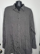 Pronto Uomo Black And Grey Men's Black Striped Dress Shirt Pattern Size 2XLT