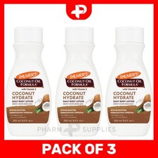 Palmers Coconut Oil Hydrate Daily Body Lotion Vitamin E Skin Care 250ml 3 Packs