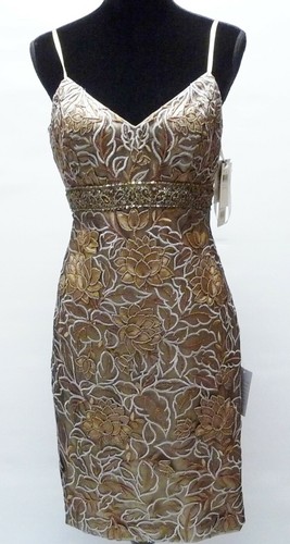 Sue Wong Beaded Floral Cocktail Dress 