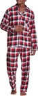 Hanes Men's 2-Piece 100% Cotton Flannel Pajama Set - Red Buffalo Plaid