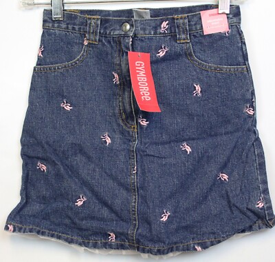 2005 Gymboree Prima Ballerina Embroidered Denim Skirt sz 12 NWT Ballet Shoe Bow