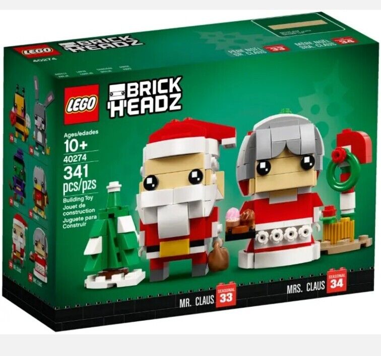 NIB Lego Brickheadz 40274 Mr. And Mrs. Claus christmas Santa gift tree