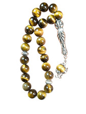 23 Bead Tigers Eye Worry Beads Elastic Bracelet Gemstone Tasbih  177