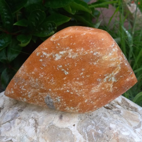 Orangenkalzit Kalzit Calzit Orangenkalcit Skulptur 1,3Kg Lebenslust Freude Zen - Bild 12 von 13