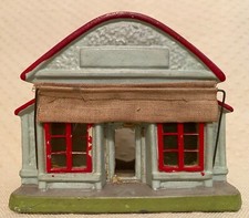 Vintage Model RR Train Accessory Building Storefront Awning Paper Mache Japan