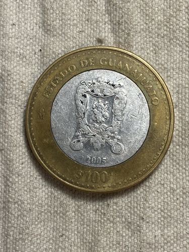 2005 MEXICO 100 PESOS SILVER BIMETALLIC COIN Estado De Guanajuato