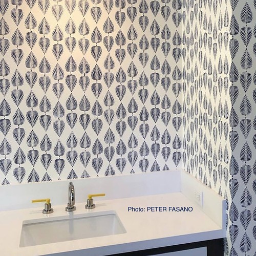 3 Rolls PETER FASANO 84020 Piccha Indigo Hand Screen Print Wallpaper $600 Retail - Picture 18 of 24