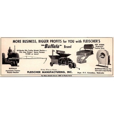 Fleischer Manufacturing Inc. Planter Marker Columbus NE 1960 Ad SAI2-6