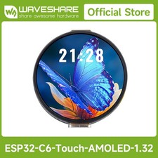 Waveshare ESP32-C6 1.32inch AMOLED Round Touch Display Development Board 466 466