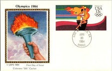 Product Image: FDC SC#1612 1984 Colorano Silk Cachet Olympics Flame, Los Angeles CA-A8772
