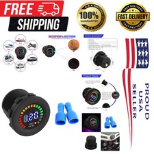 12V Waterproof LED Digital Voltmeter - Reliable Gauge for Vehicles Marine Use