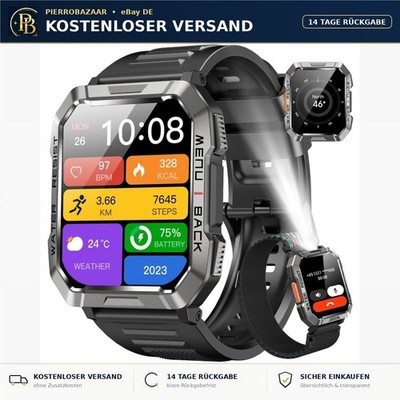 Blackview Smartwatch Herren Fitnessuhr mit Telefonfunktion IP68 Kompass