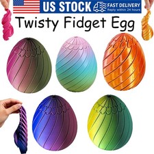 Twisty Fidget Egg 3D Printed Sensory Desk Toy Stress Relief Toys for Adult TL