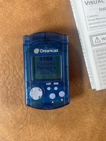 Sega Dreamcast VMU Blue MK-50121 CIB OEM Original Authentic Visual Memory Card