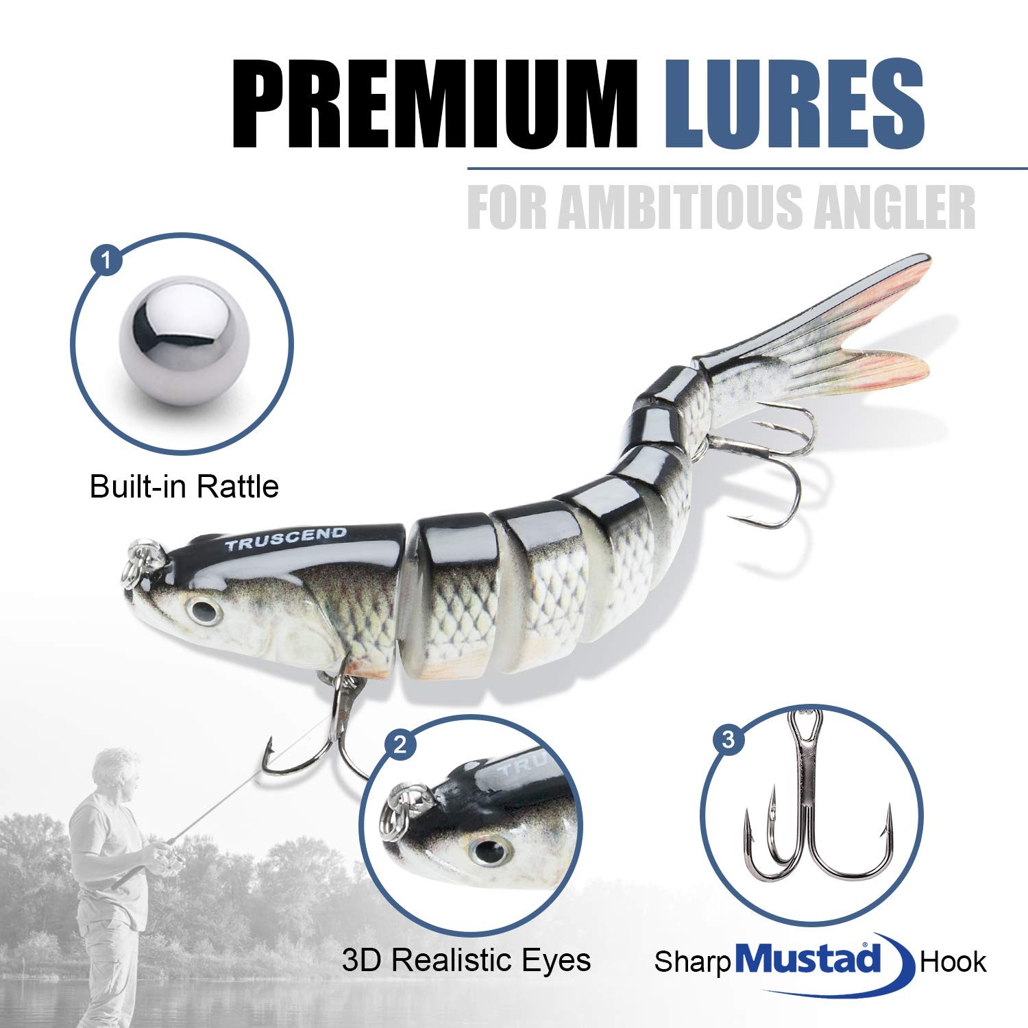 TRUSCEND Swimmax 8-Segment Swimbait Lure - Realistic Action for Bass Pike Trout - Image 3