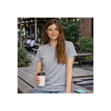 Women's Premium Cotton Basic T-Shirt  Crew Neck Short Sleeve Plain Solids Relax