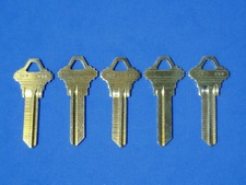LOT OF FIVE LOCKSMITH SC4 6-PIN KEY BLANKS FITS SCHLAGE SOLID BRASS MADE IN USA