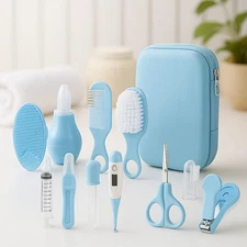 Baby Grooming , Healthcare Set w/Nail Clipper Scissors Nasal Aspirator Blue/Pink