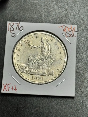 1876 S Trade Silver Dollar Nice XF Extra Fine U.S. $1 Coin (Raw19305)