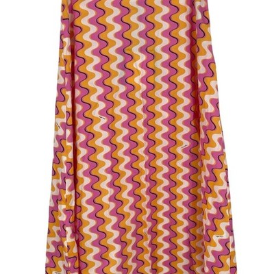 NWT Marella By Max Mara Galosce Pink Orange Cotton Flare Midi Skirt Size 2 XS