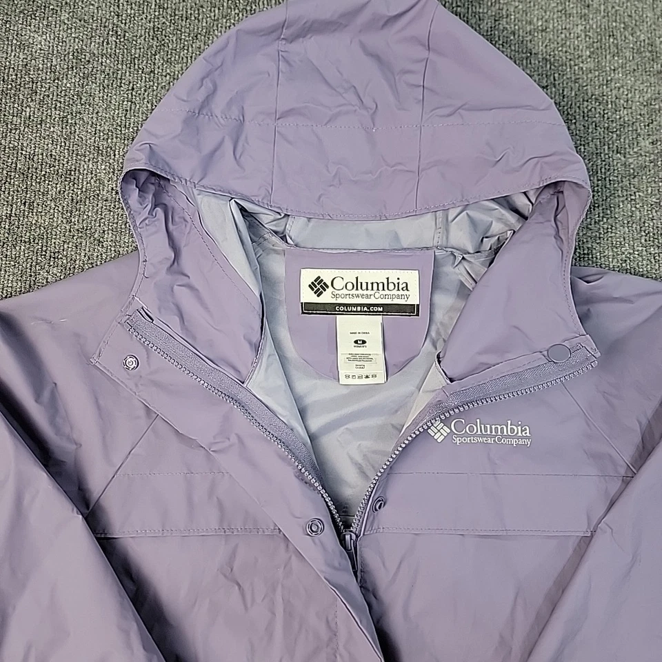 Columbia Rain Jacket And Pants Suit Set 2 Piece Women's M Purple Hooded PVC - Image 2 of 4