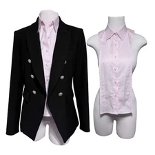 NWT DICKEY Compatible with VERONICA BEARD Blazer Button Down Shirt 00-14 Pink