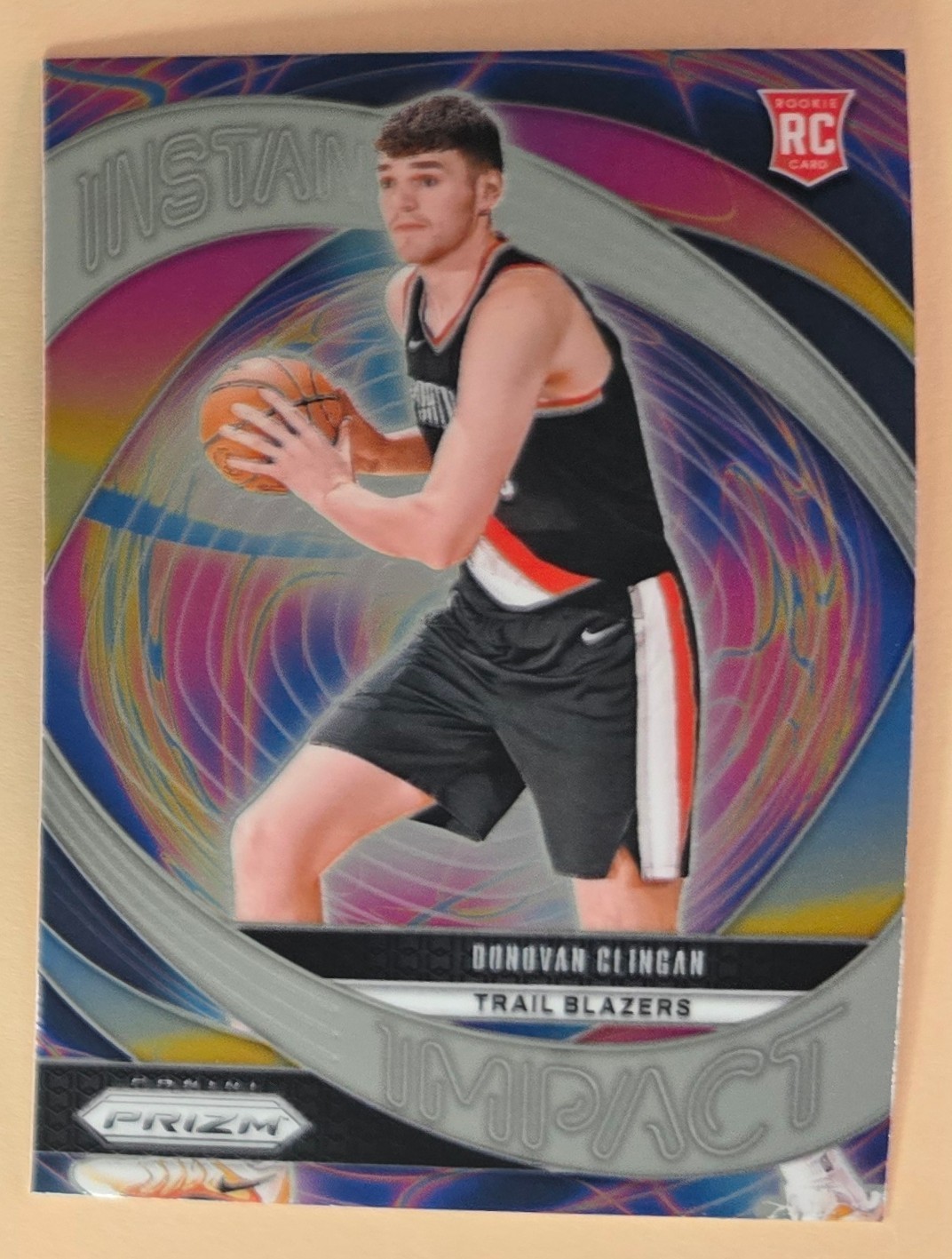 2024-25 Panini Prizm Donovan Clingan Instant Impact RC Trail Blazers #15 Rookie