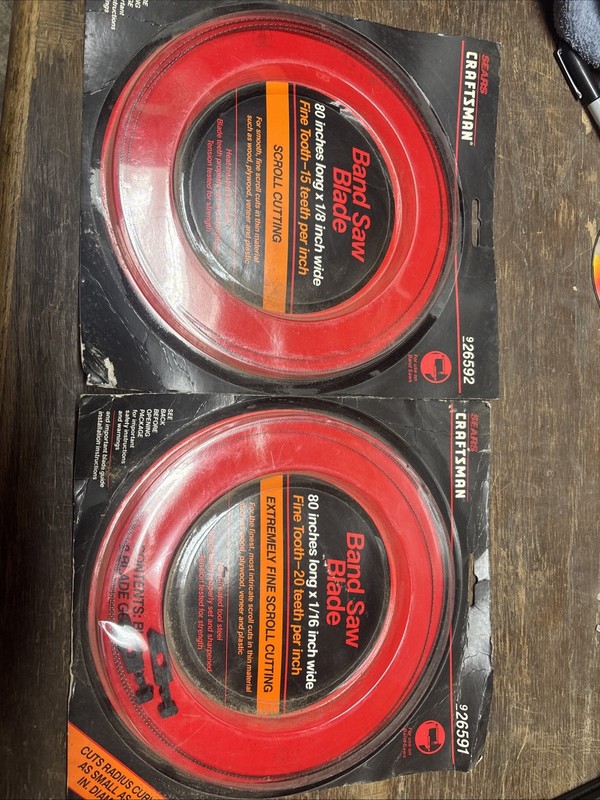 2-Sears Craftsman Band Saw Blade Scroll Cutting 9-26591 9-26592 80”