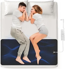 Grounding Mat for Bed - Grounding Pad for Sleeping, Anti-Slip PU Leather, Ground