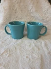 2 Fiesta Fiestaware HLC Turquoise Tapered 15 oz Coffee Mug Excellent Lead Free