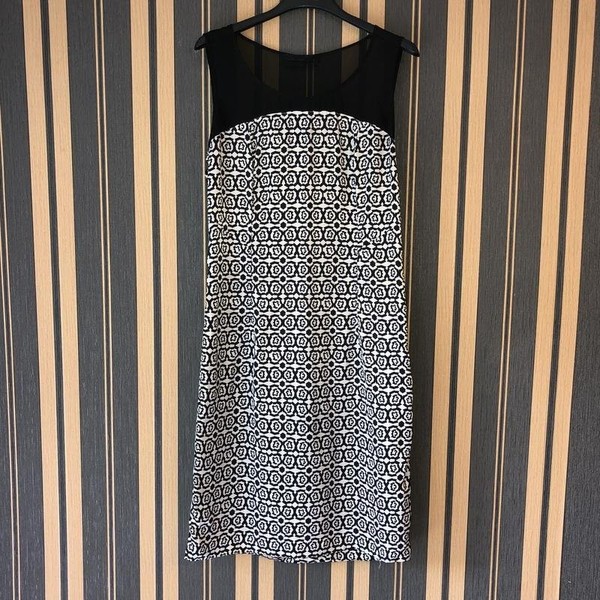 Women Diesel Black Gold Dress Black White 36 / S /