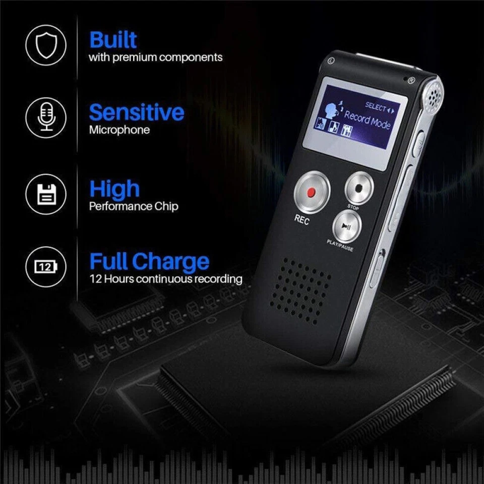8G/32G Digital Mini Voice Recorder Lecture Dictaphone Audio MP3 Recorder Player - Image 2 of 4