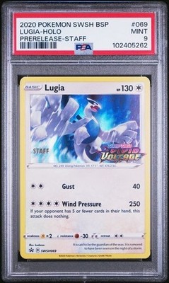 2020 Pokemon SWSH BSP Lugia Holo #069 Promo PreRelease Staff PSA 9