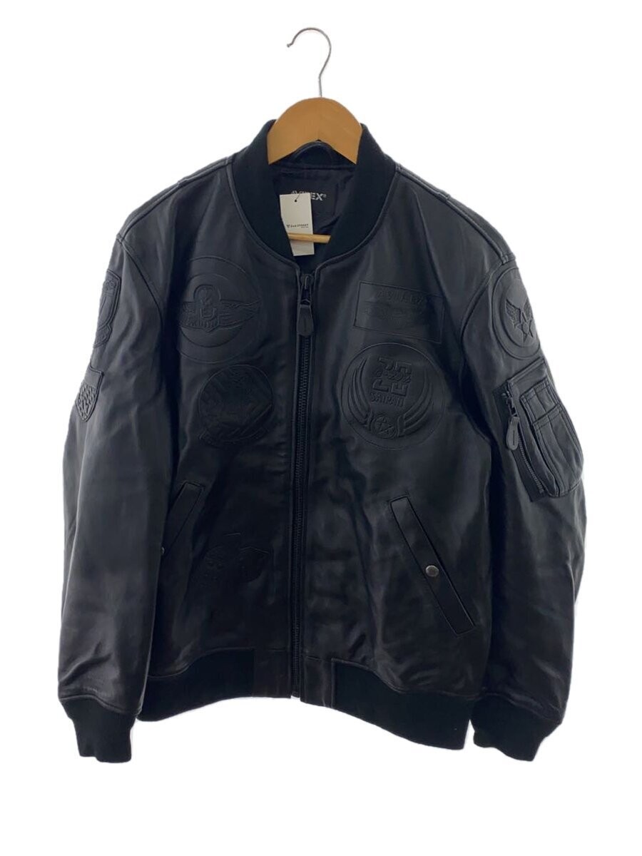 Avirex Black Sheepskin Leather Blouson Jacket Size L 783-3250064 373