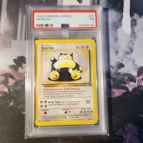 1999 POKEMON JUNGLE #27 SNORLAX PSA 1 Poor