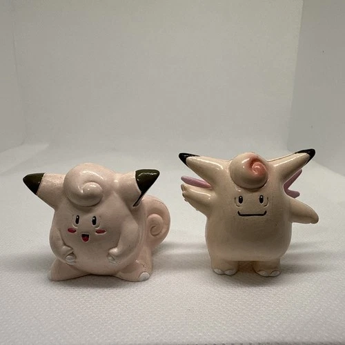 Vintage Tomy Pokemon Toy Lot Of 2 Clefairy Clefable 90s 1999 Collection Set B
