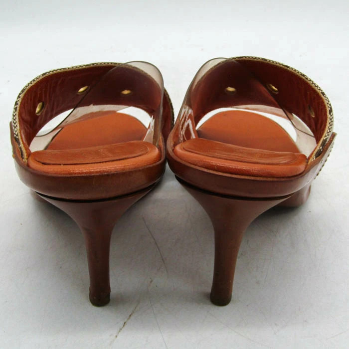 GUCCI Mule Sandals GG Canvas Brand Shoes Made in Italy Women's Size 35.5 Brown G thumbnail 5