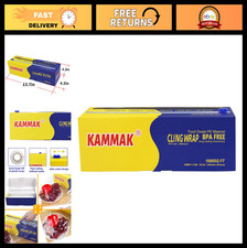 12" Plastic Wrap with Slide Cutter - 1000 SQ FT Clear Cling Film Roll for Kitche