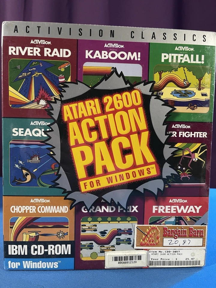 Atari 2600 Action Pack for Windows Big Box CD-ROM (PC, 1995) New Sealed - Image 4 of 4